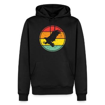 Retro Adler Shirt - Männer Premium Bio Hoodie - Schwarz - Vorne - Nico (187cm)