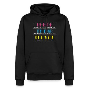 English grammar lesson grammar police - Men’s Premium Organic Hoodie - black - Front - Nico (187cm)