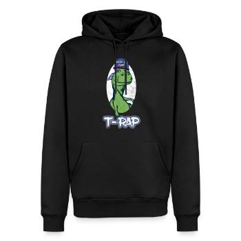 Hip Hop Dino Rap Rappeur drôle t rex - Sweat à capuche Premium bio Homme - noir - Devant - Nico (187cm)