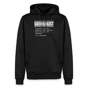 Funny Description Shirt Sociologist Edition - Sweat à capuche Premium bio Homme - noir - Devant - Nico (187cm)