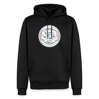 PILLEN | Lustiger Spruch Hände Tabletten - Männer Premium Bio Hoodie - Schwarz - Vorne - Nico (187cm)