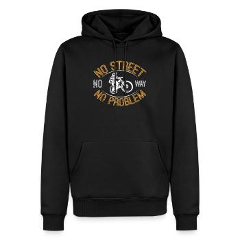 VTT, VTT, VTT rengaine - Sweat à capuche Premium bio Homme - noir - Devant - Nico (187cm)
