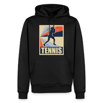 Retro tennis supplément vie cadeau - Sweat à capuche Premium bio Homme - noir - Devant - Nico (187cm)