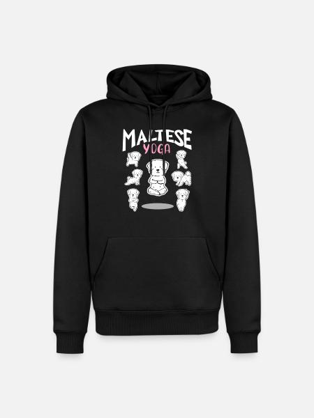 Malteser Hund Hatha Yoga Sonnengruß Geschenk - Männer Premium Bio Hoodie - Schwarz