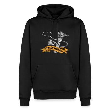 Halz-nasen-ohen-arzt - Männer Premium Bio Hoodie - Schwarz - Vorne - Nico (187cm)