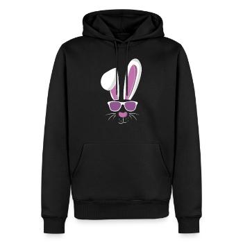 Cool lapin de ski et lapin de Pâques - Sweat à capuche Premium bio Homme - noir - Devant - Nico (187cm)