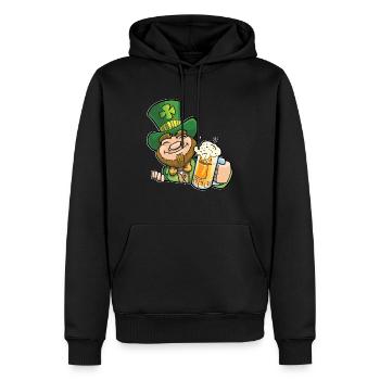 St Patricks design - Sweat à capuche Premium bio Homme - noir - Devant - Nico (187cm)