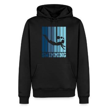 Schwimmen Schwimmer Tauchen Retro Geschenk - Männer Premium Bio Hoodie - Schwarz - Vorne - Nico (187cm)