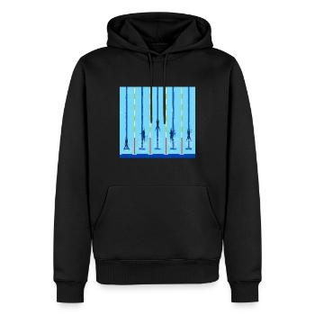 Piscine natation pistes de compétition cadeau - Sweat à capuche Premium bio Homme - noir - Devant - Nico (187cm)
