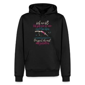 Schwimmerin Sprungbrett Geschenk - Männer Premium Bio Hoodie - Schwarz - Vorne - Nico (187cm)