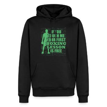 Boxer Boxing Coach Boxing Boxing Boxe Combat - Sweat à capuche Premium bio Homme - noir - Devant - Nico (187cm)