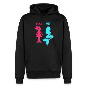 Meerjungfrau - Männer Premium Bio Hoodie - Schwarz - Vorne - Nico (187cm)