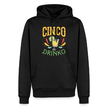 Cinco de Drinko Design with Tequila Shot Drawing - Men’s Premium Organic Hoodie - black - Front - Nico (187cm)