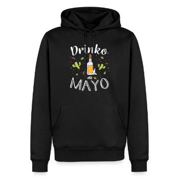 Drinko de mayo design avec illustration de tequila - Sweat à capuche Premium bio Homme - noir - Devant - Nico (187cm)