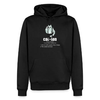 Kation Cat Science Wortspiel Chemie Nerd Geek - Männer Premium Bio Hoodie - Schwarz - Vorne - Nico (187cm)