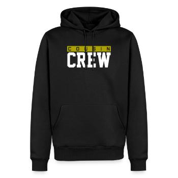 Cousin Crew Retro Familienfest Urlaub - Männer Premium Bio Hoodie - Schwarz - Vorne - Nico (187cm)
