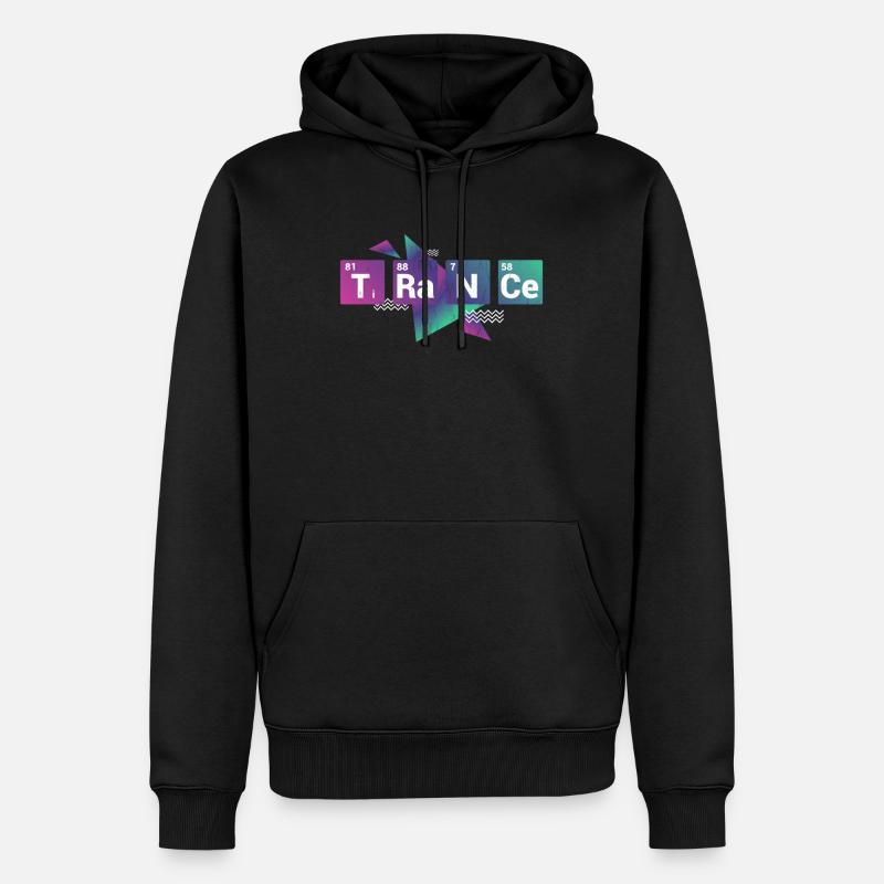 Trance Techno & Edm Tee - Männer Premium Bio Hoodie - Schwarz