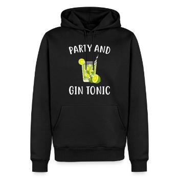 Party and Gin Tonic - Männer Premium Bio Hoodie - Schwarz - Vorne - Nico (187cm)