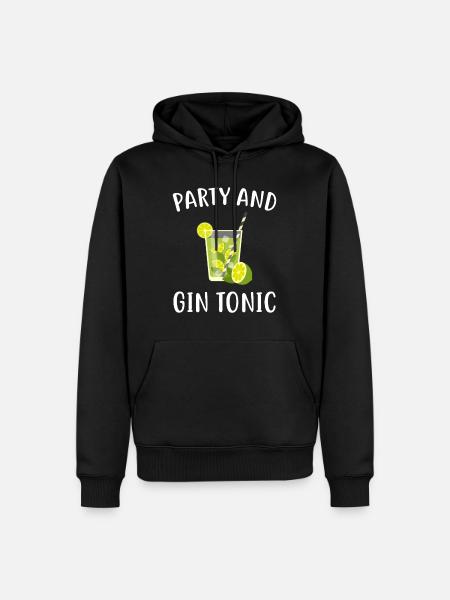 Party and Gin Tonic - Men’s Premium Organic Hoodie - black
