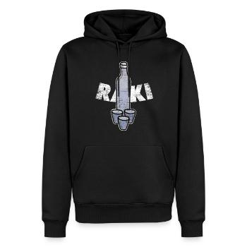 Cadeau Raki - Sweat à capuche Premium bio Homme - noir - Devant - Nico (187cm)