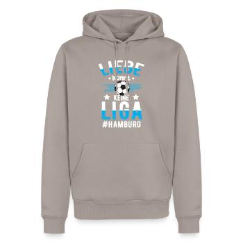 Hamburg Fußball 2. Liga Aufstieg - Männer Premium Bio Hoodie - Taupe - Vorne - Nico (187cm)