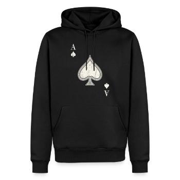Pik-As - Männer Premium Bio Hoodie - Schwarz - Vorne - Nico (187cm)