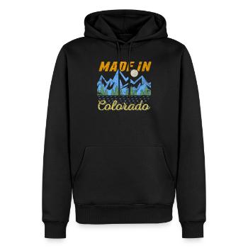 Vintage Made in Colorado Outdoor T-shirt - Sweat à capuche Premium bio Homme - noir - Devant - Nico (187cm)