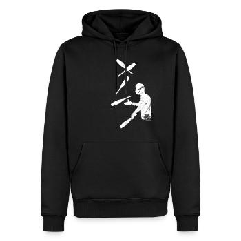 Juggler T-shirt - Men’s Premium Organic Hoodie - black - Front - Nico (187cm)