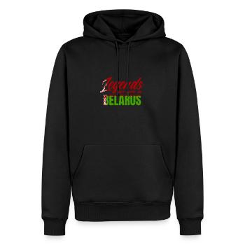 Legends are Born in Belarus drapeau - Sweat à capuche Premium bio Homme - noir - Devant - Nico (187cm)