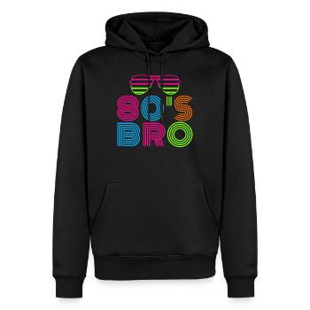 80er Jahre Kostüm der 80er Jahre Retro Vintage - Männer Premium Bio Hoodie - Schwarz - Vorne - Nico (187cm)