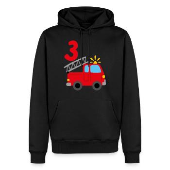 Fire Truck 3rd Birthday Birthday Party - Men’s Premium Organic Hoodie - black - Front - Nico (187cm)