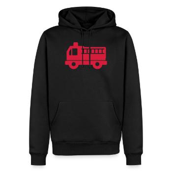 Firefighter Red Fire Truck Emergency Fire Pain - Men’s Premium Organic Hoodie - black - Front - Nico (187cm)