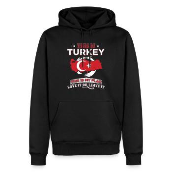 Türkei - Männer Premium Bio Hoodie - Schwarz - Vorne - Nico (187cm)