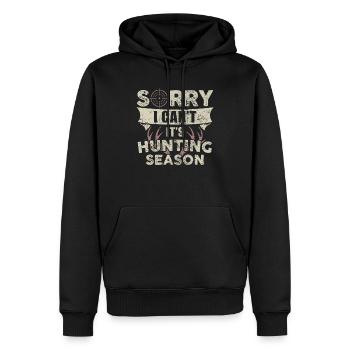 Jagen - Männer Premium Bio Hoodie - Schwarz - Vorne - Nico (187cm)