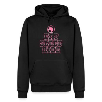 Pony Ponyreiten Reiterin Pferd Pferdereiten - Männer Premium Bio Hoodie - Schwarz - Vorne - Nico (187cm)