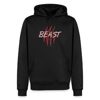 Look partenaire Beast / Beast & Beauty Duo - Sweat à capuche Premium bio Homme - noir - Devant - Nico (187cm)