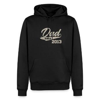 Papa cadeau de naissance idée cadeau 2013 bébé papa - Sweat à capuche Premium bio Homme - noir - Devant - Nico (187cm)