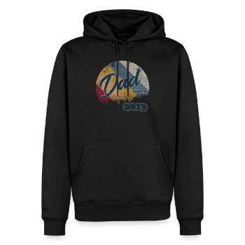 Papa cadeau de naissance idée cadeau 2013 bébé papa - Sweat à capuche Premium bio Homme - noir - Devant - Nico (187cm)