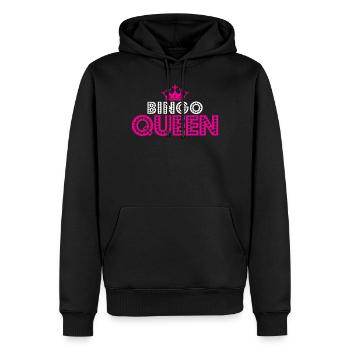 Bingo-amateur de bingo-reine reine rose couronne - Sweat à capuche Premium bio Homme - noir - Devant - Nico (187cm)