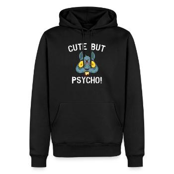 Cute but Psycho Gift Funny Ugly - Men’s Premium Organic Hoodie - black - Front - Nico (187cm)