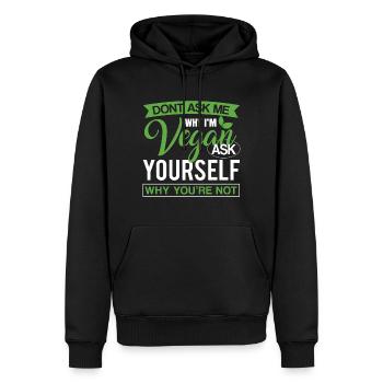 Végétalien végétalien - Sweat à capuche Premium bio Homme - noir - Devant - Nico (187cm)