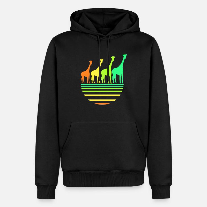 Giraffe - Männer Premium Bio Hoodie - Schwarz