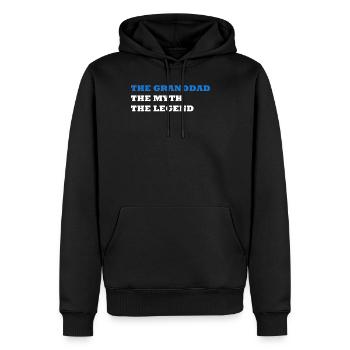 THE GRANDDAD THE MYTH THE LEGEND - Männer Premium Bio Hoodie - Schwarz - Vorne - Nico (187cm)