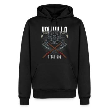 Wikinger - Männer Premium Bio Hoodie - Schwarz - Vorne - Nico (187cm)