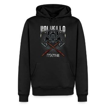 Valhalla Viking Äxte Helm Runen Walhall Geschenk - Männer Premium Bio Hoodie - Schwarz - Vorne - Nico (187cm)