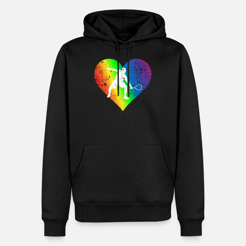 Squash Pride Rainbow Heart - Männer Premium Bio Hoodie - Schwarz