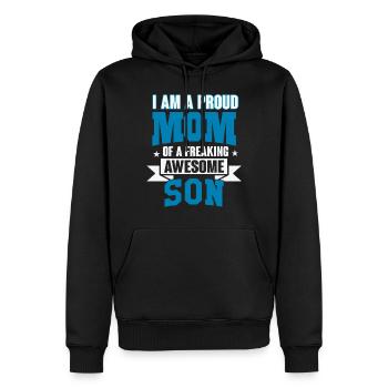 Mère et fils - Sweat à capuche Premium bio Homme - noir - Devant - Nico (187cm)