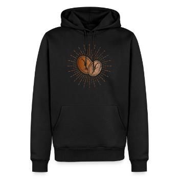 Coffee bean - Men’s Premium Organic Hoodie - black - Front - Nico (187cm)