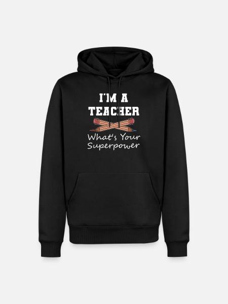 Ich bin ein Lehrer Spruch - Männer Premium Bio Hoodie - Schwarz