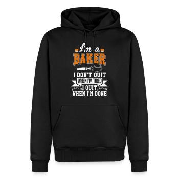 baker - Men’s Premium Organic Hoodie - black - Front - Nico (187cm)